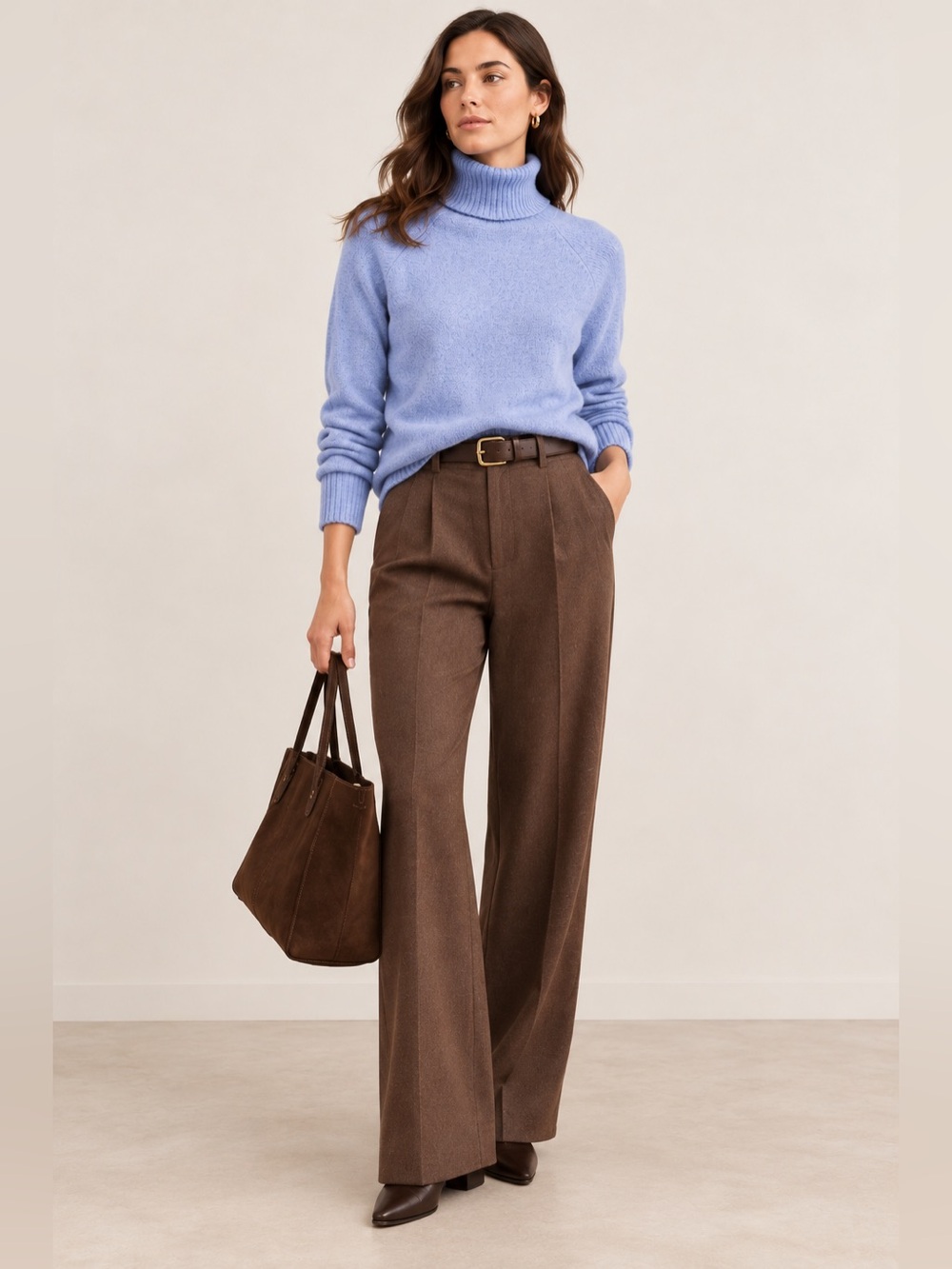 NWT J. Crew Supersoft Yarn
Turtleneck Sweater Size L Alpaca/wool blend blue